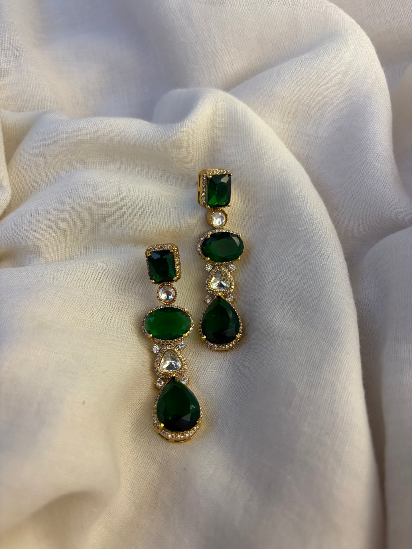 Multi Layer Green Moissanite Beads Necklace