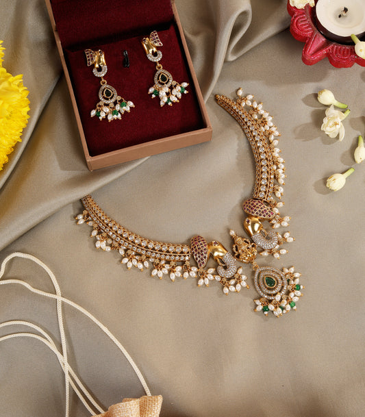 Temple Style Gold Hasli Necklace