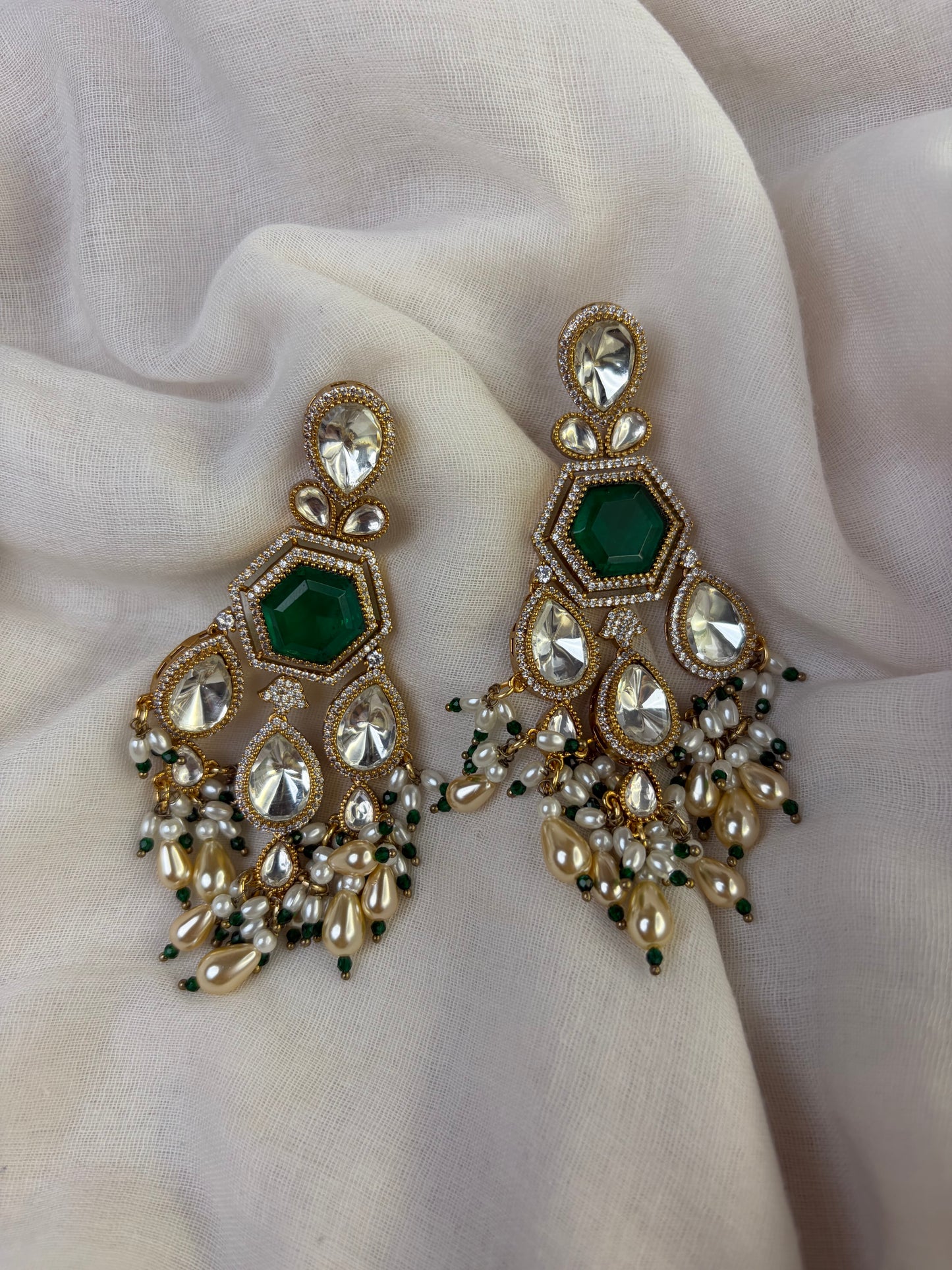 Heavy Moissanite Kundan Bridal Necklace Set