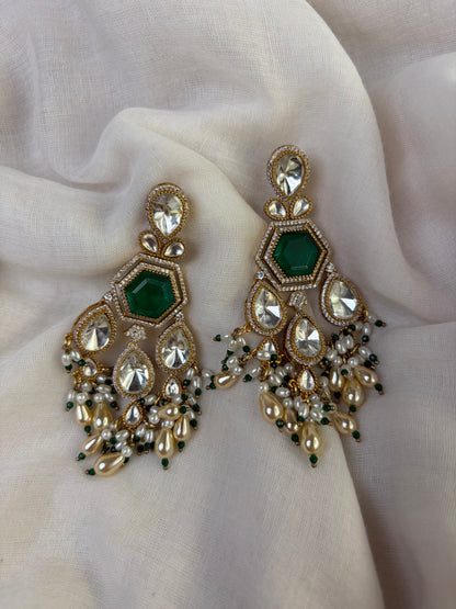 Heavy Moissanite Kundan Bridal Necklace Set