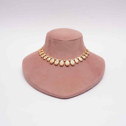 Moissanite Droplet Foil Kundan Cocktail Necklace