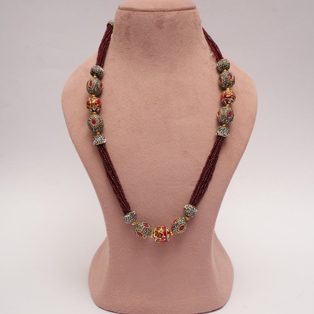 Victorian Antique Red String with Earrings