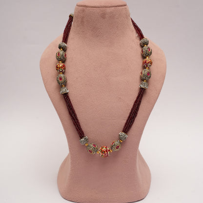 Victorian Antique Red String with Earrings