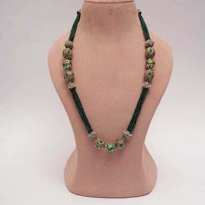 Victorian Antique Green String with Earrings