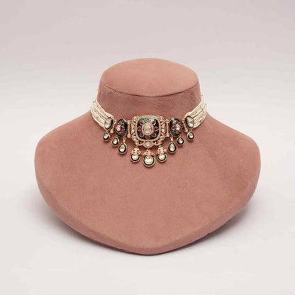 Royal Meena Pearl Choker