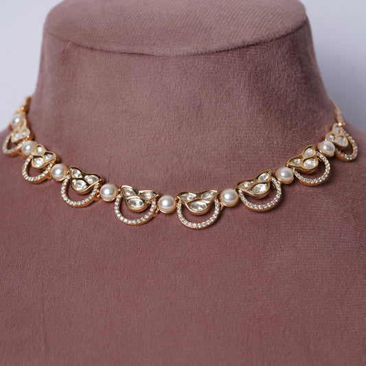 Elegant Polki Pearl Lightweight Jewellery Set