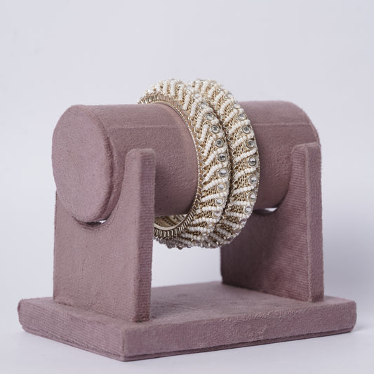 Handcrafted Pearl & Stone Bridal Bangles