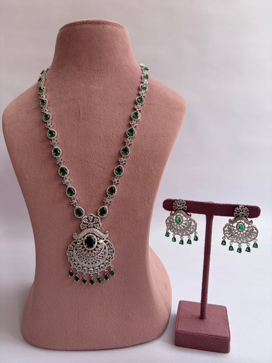 Emerald American Diamond Long Set