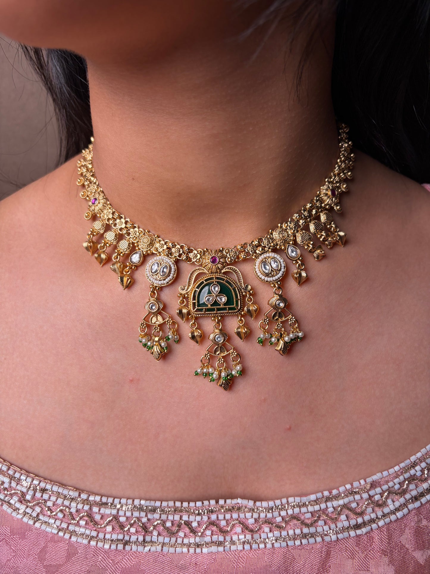 Heritage Ghungroo Collar Necklace Gold Finish