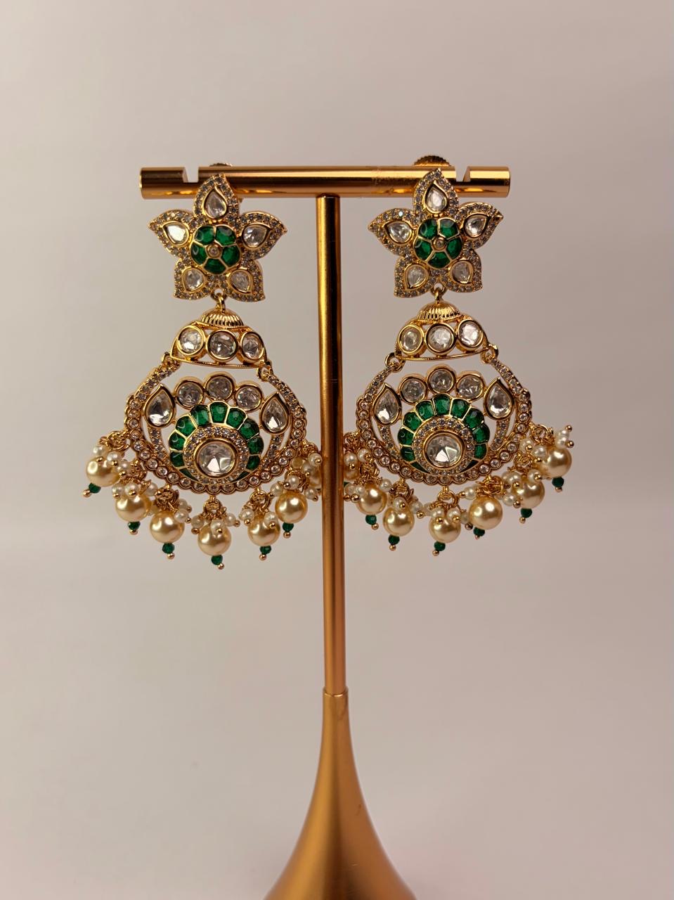 Modern Moissanite Kundan Pearl Necklace