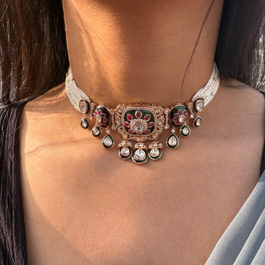 Royal Meena Pearl Choker