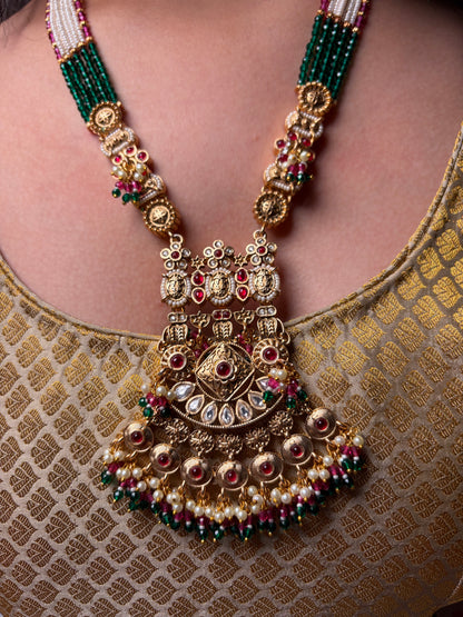 Heritage Long Necklace Pearl Manak Panna