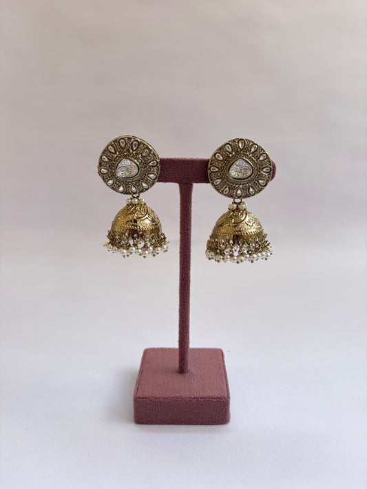 Trending Kundan Diamond-Looking Jhumka (Triangle)