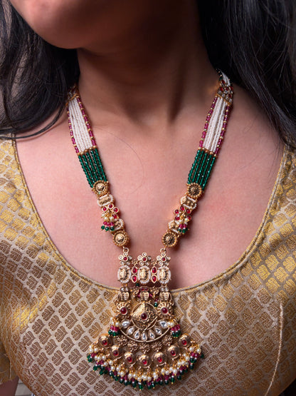 Heritage Long Necklace Pearl Manak Panna