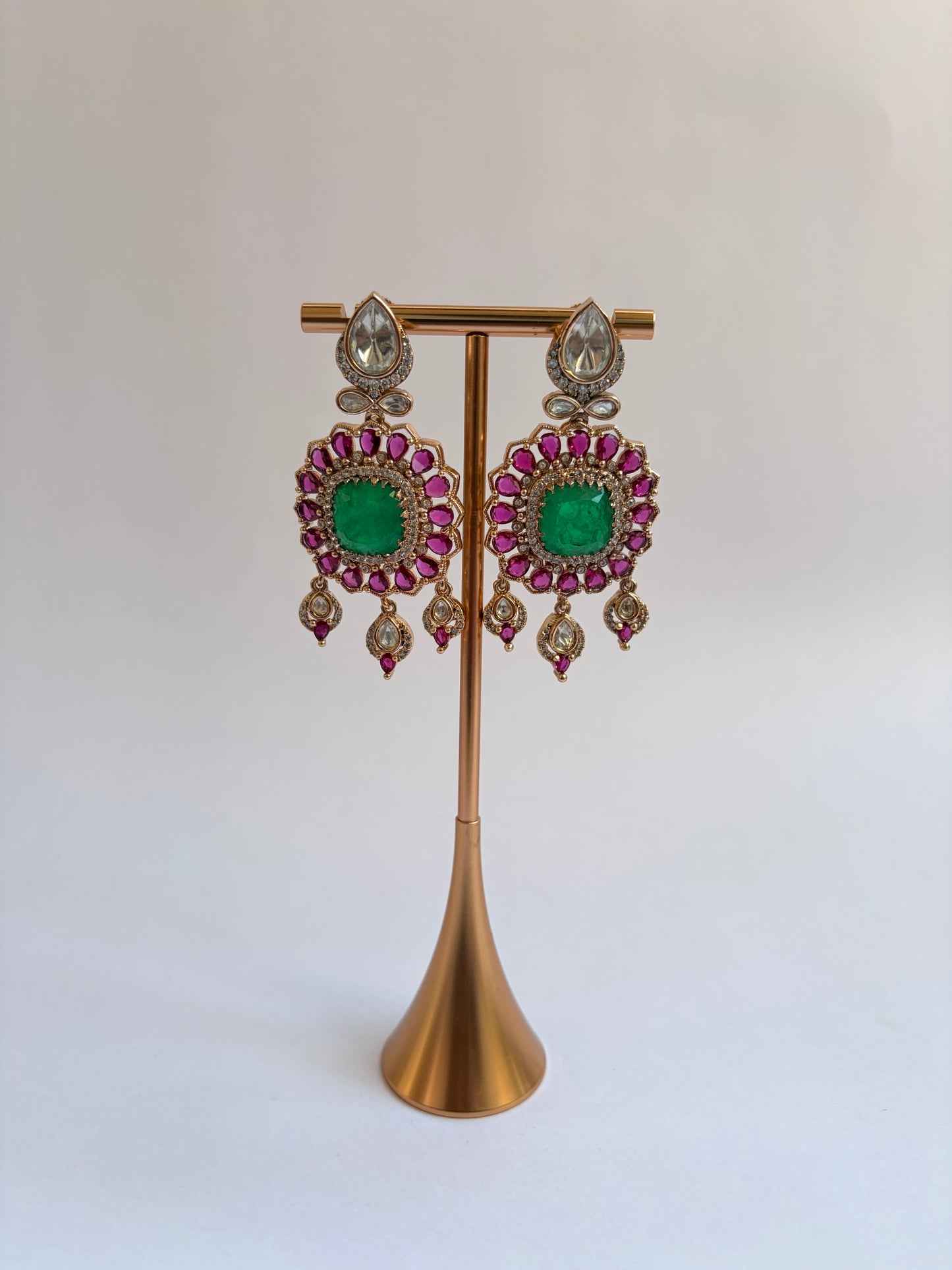 Round Moissanite Kundan Bridal Necklace Set