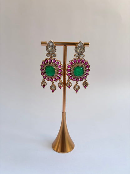 Round Moissanite Kundan Bridal Necklace Set