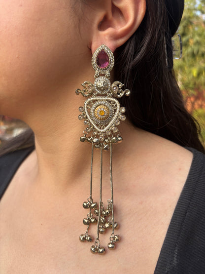 Sabyasachi Inspired Kashmiri Long Earrings