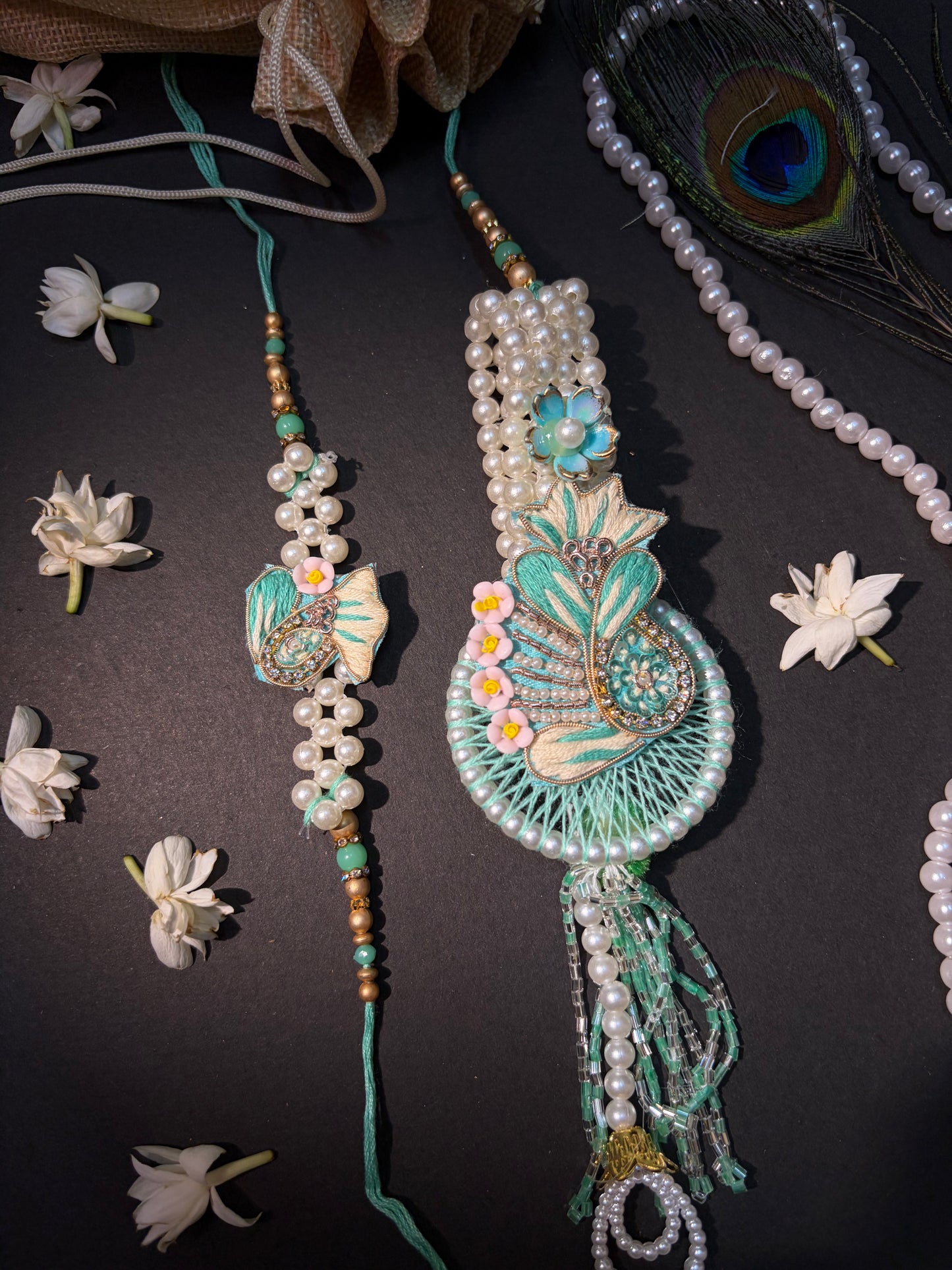 Mint Pearl Exclusive Bhaiya Bhabhi Rakhi Set