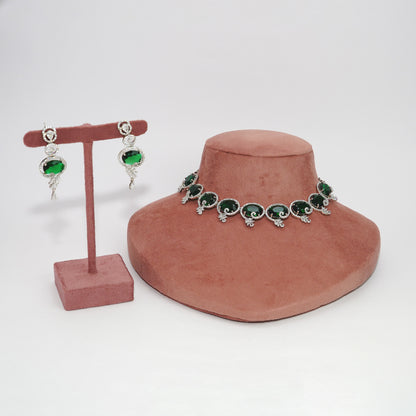 American Diamond Minimal Necklace Set