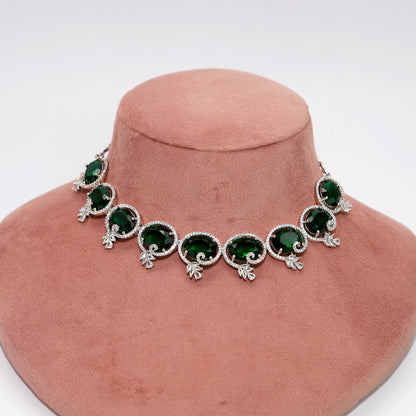 American Diamond Minimal Necklace Set