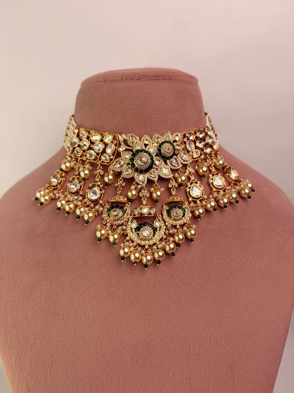 Modern Moissanite Kundan Pearl Necklace