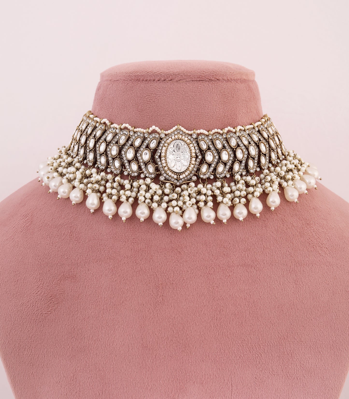 Kundan Pearl Choker Necklace