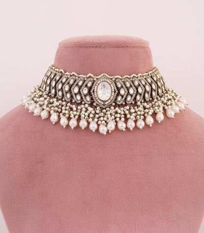 Kundan Pearl Choker Necklace