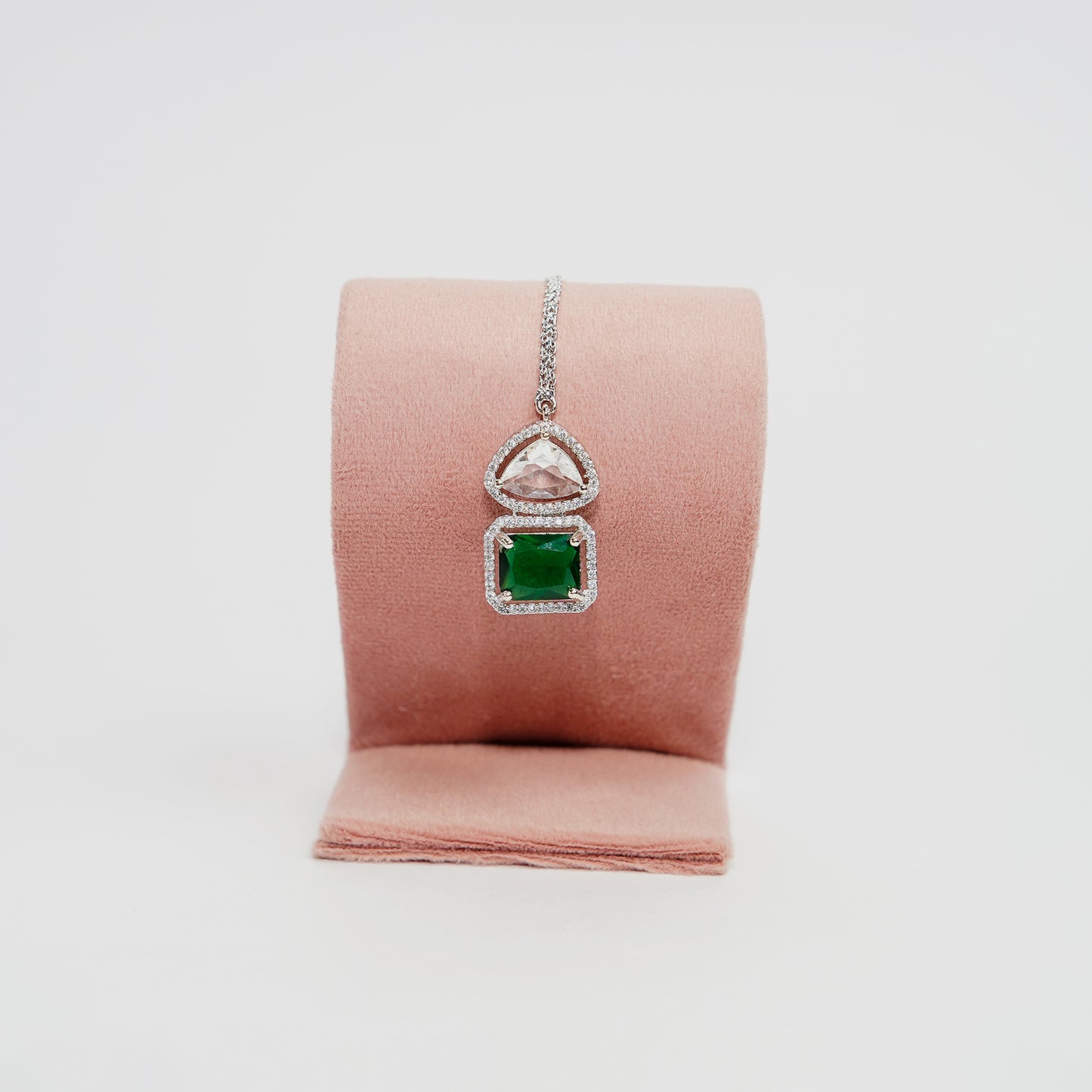 Three layered American Diamond Bridal with a rani haar