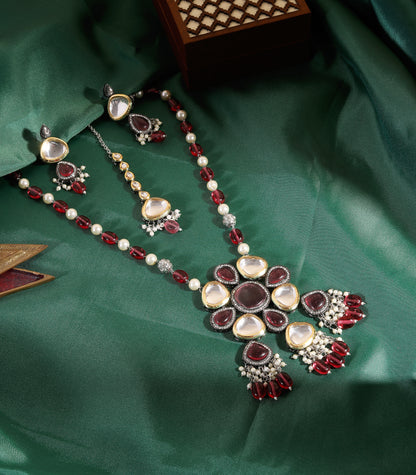 Kundan Polki Long Pendant Necklace