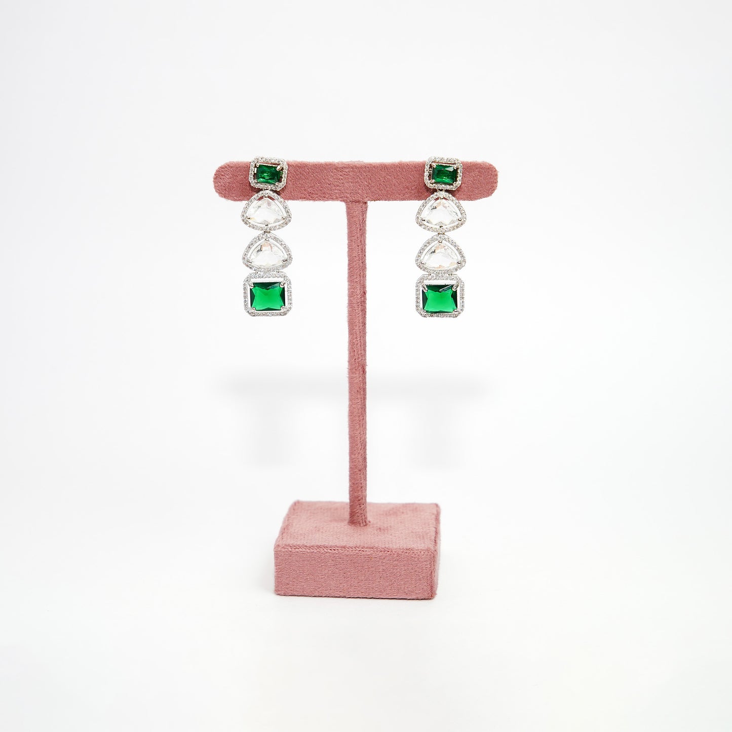 Three layered American Diamond Bridal with a rani haar