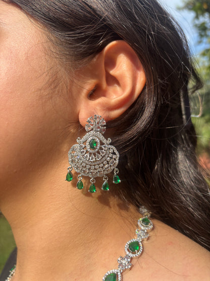 Emerald American Diamond Long Set