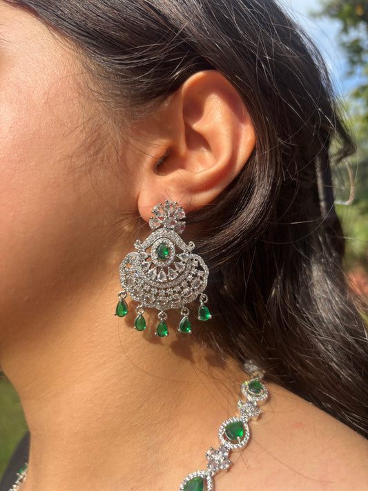 Emerald American Diamond Long Set