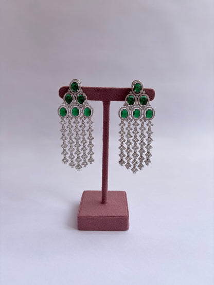 Diamond Style Layered Emerald Necklace