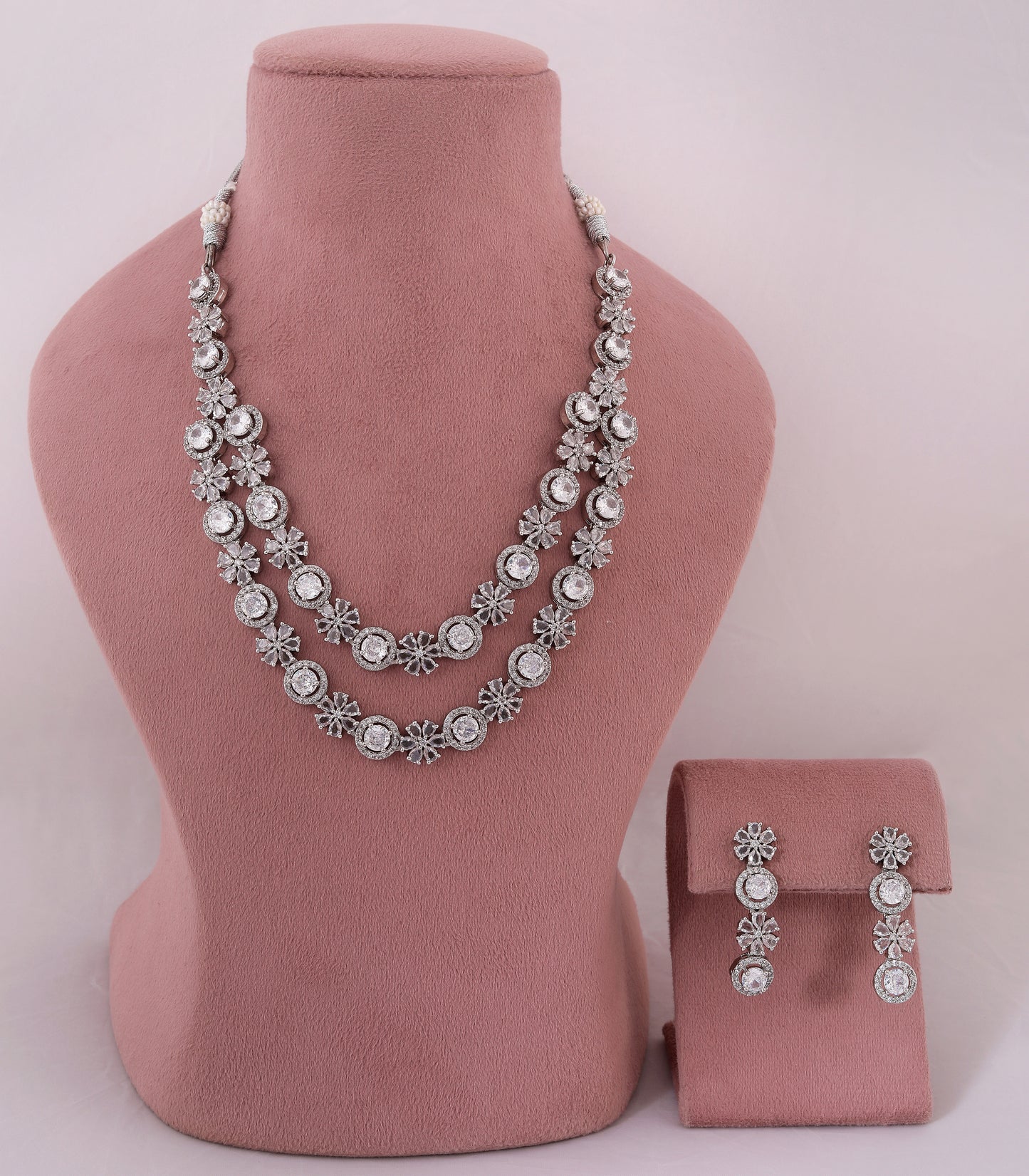 White Double Layer Diamond Necklace