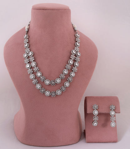 White Double Layer Diamond Necklace