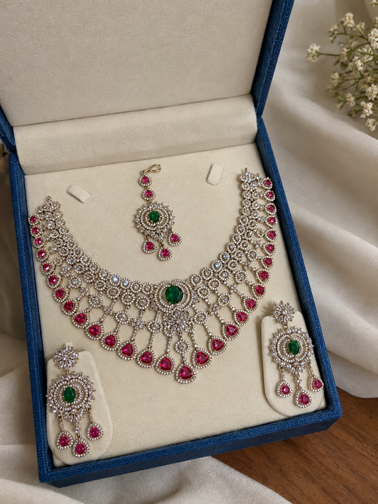 Ruby Emerald Kundan Choker Set