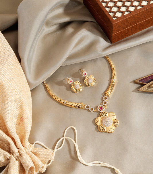 Floral Statement Pendant Necklace