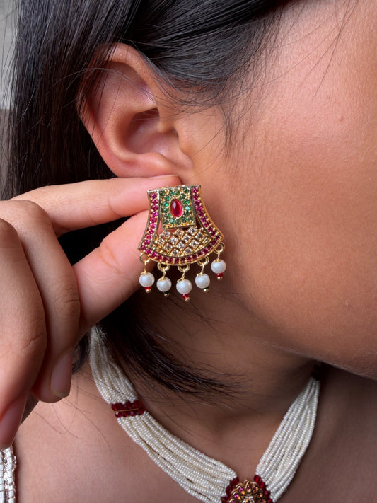 Traditional Gold Plated Perl Mala Necklace