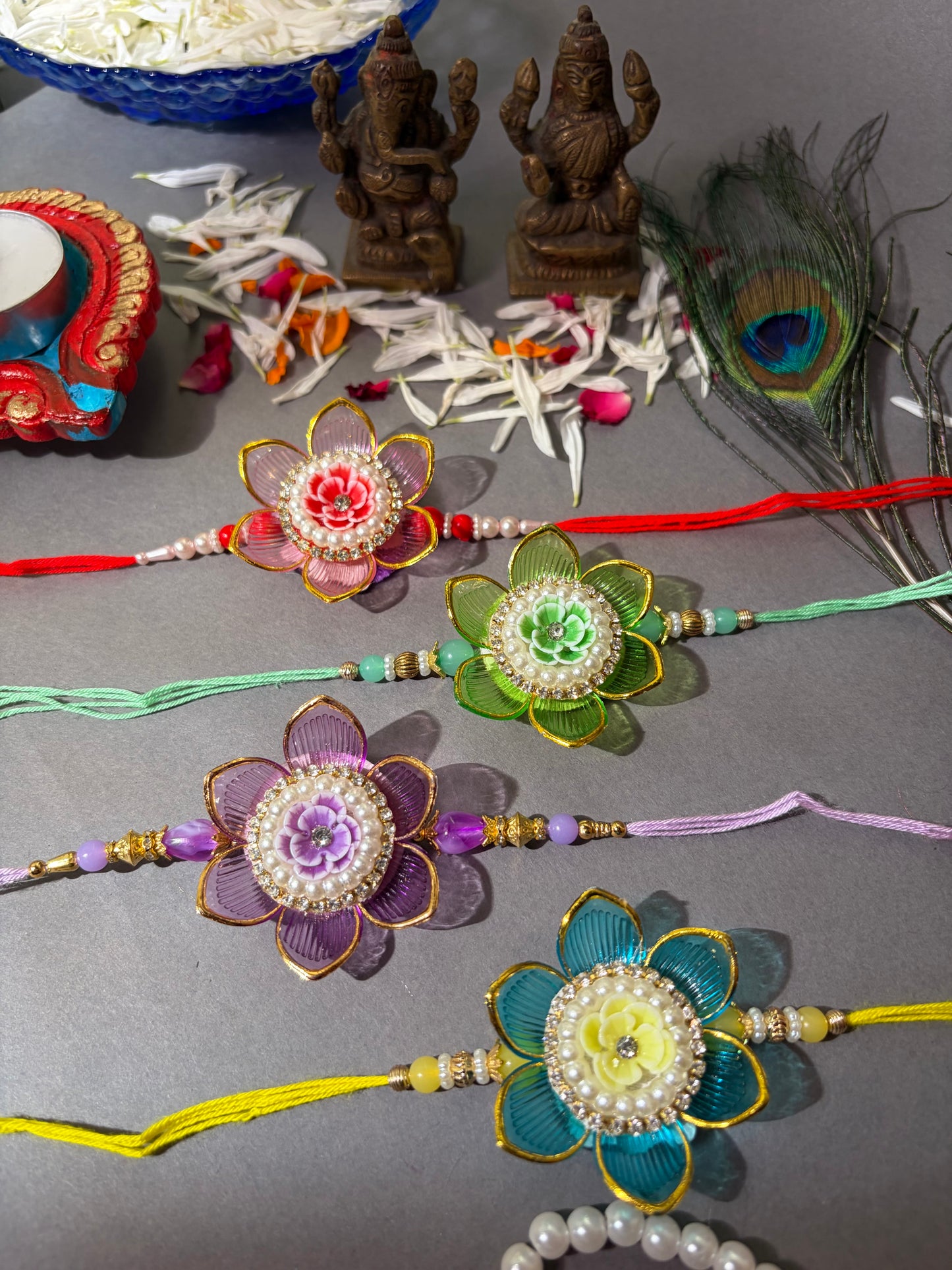 Pearl Floral Designer Rakhi