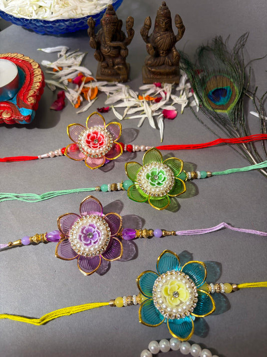Pearl Floral Designer Rakhi