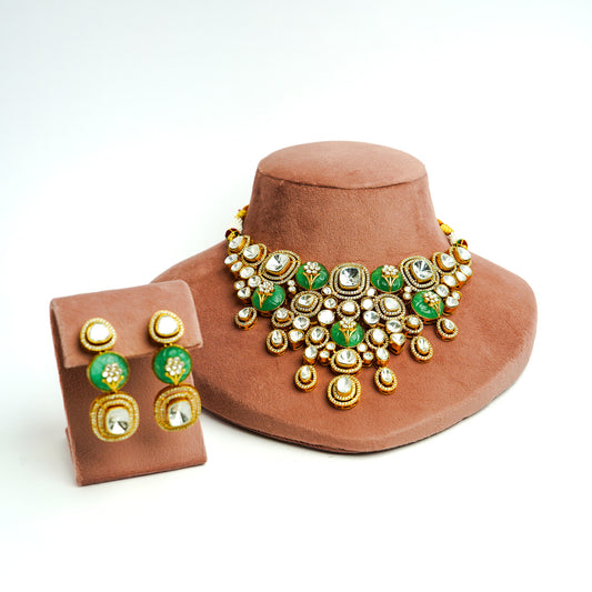 Kundan Moissanite Mid Length necklace