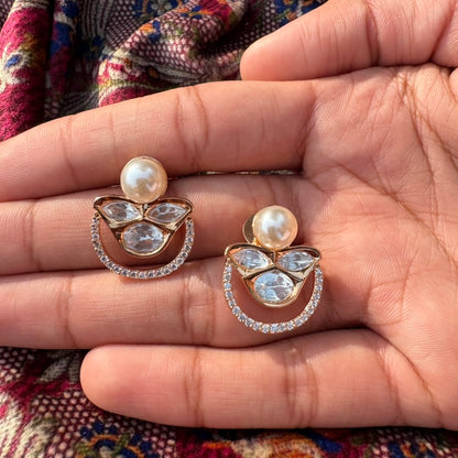 Elegant Polki Pearl Lightweight Jewellery Set