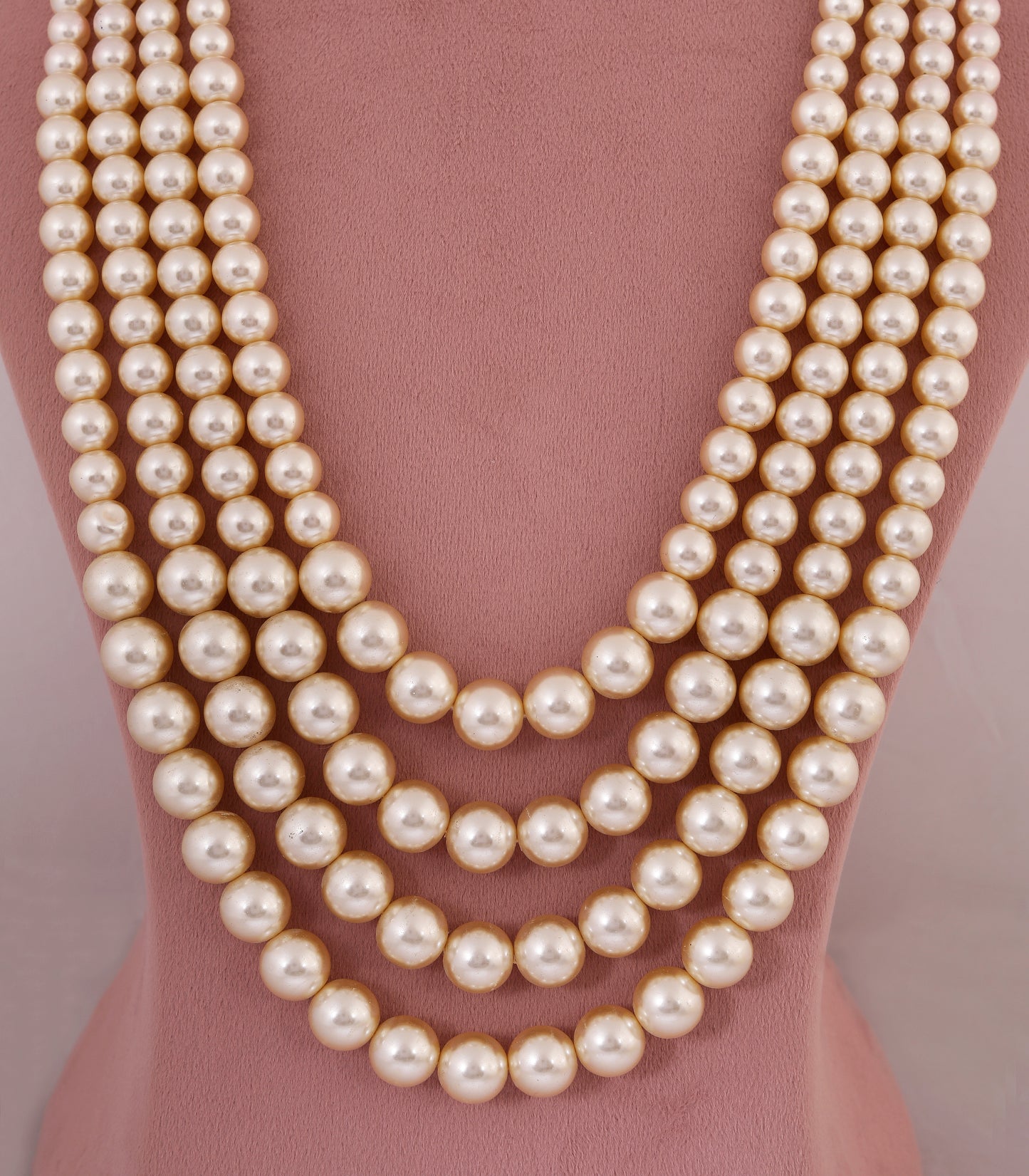 Layered Pearl Bridal Mala Necklace