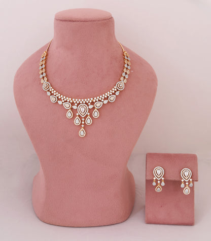 Diamond Drop Necklace Set