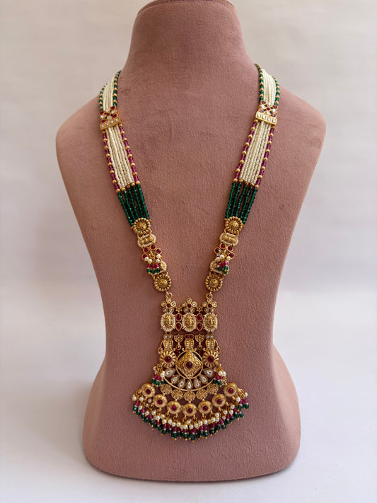 Heritage Long Necklace Pearl Manak Panna
