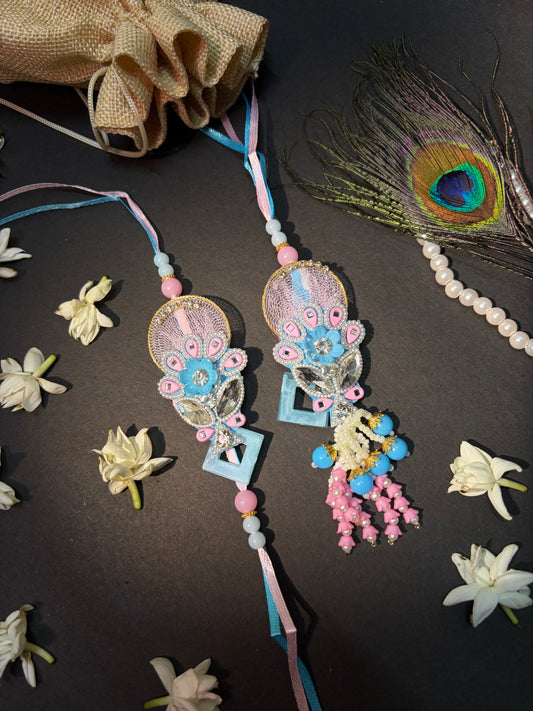 Pastel Bloom Bhaiya Bhabhi Rakhi Set