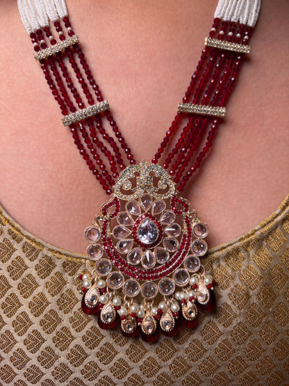 Meharoon Crystal Pearl Mala Set