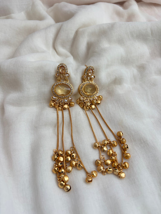Long Badge Ghungroo Earrings