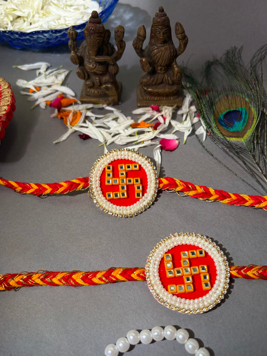 Swastik Pearl Rakhi