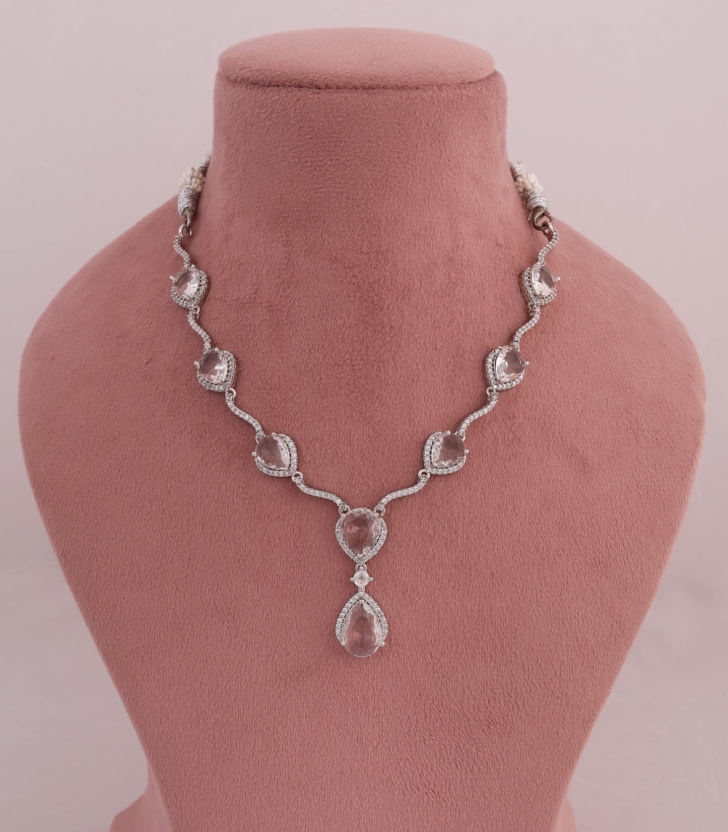 Heart Line Diamond Pendant Necklace